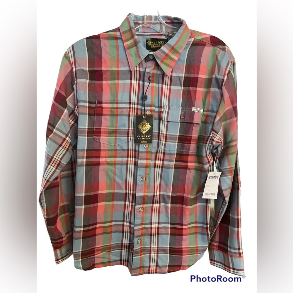 ETNIES CALLOWAY CLASSICS PLAID BUTTON SHIRT SZ YTH XL